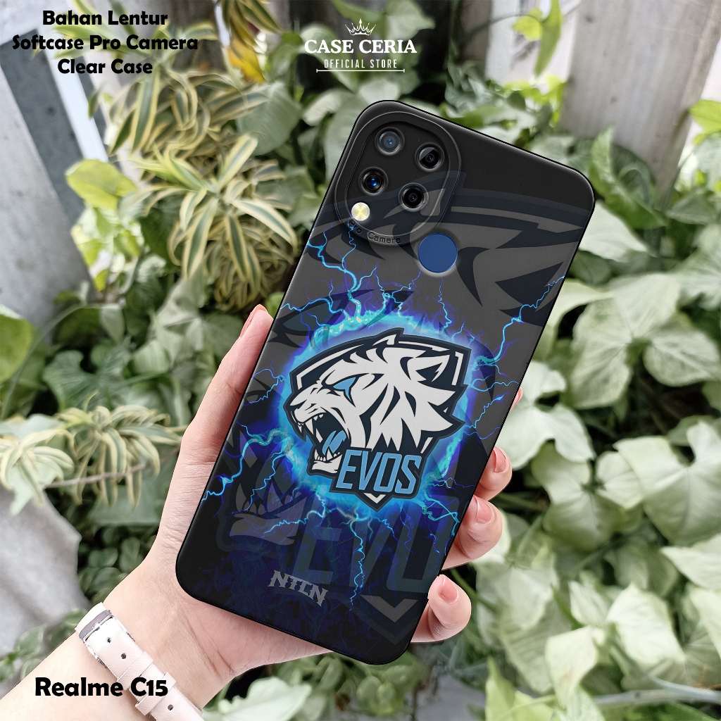 เคส HP สําหรับ Realme C15 – EV0S Esports Motif Phone Case - Realme C15 Pro Camera Softcase – ซิลิโคน