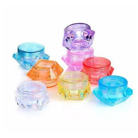 TJ Pot Cream 5gr Gram Jar Diamond Acrylic Cosmetic Container Gel Cream Packaging