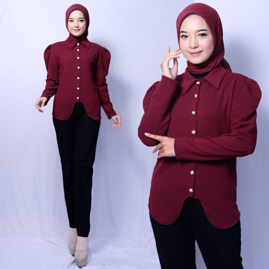 Blouse shirt korean puffy top shirt ML XL By saina womens top