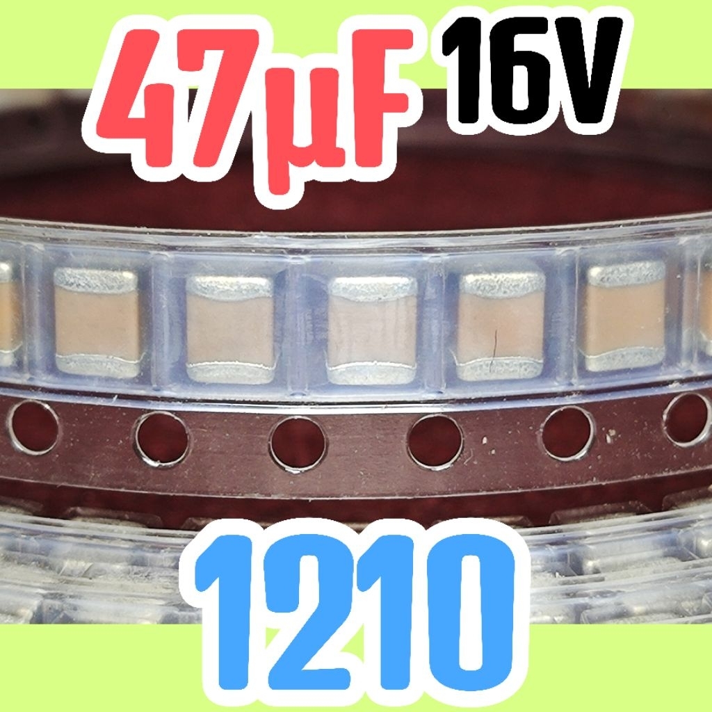 10pcs ตัวเก็บประจุเซรามิค SMD 1210 3225 16V 47uF 47000nF 47000 nF 47 uf 16 v Multilayer