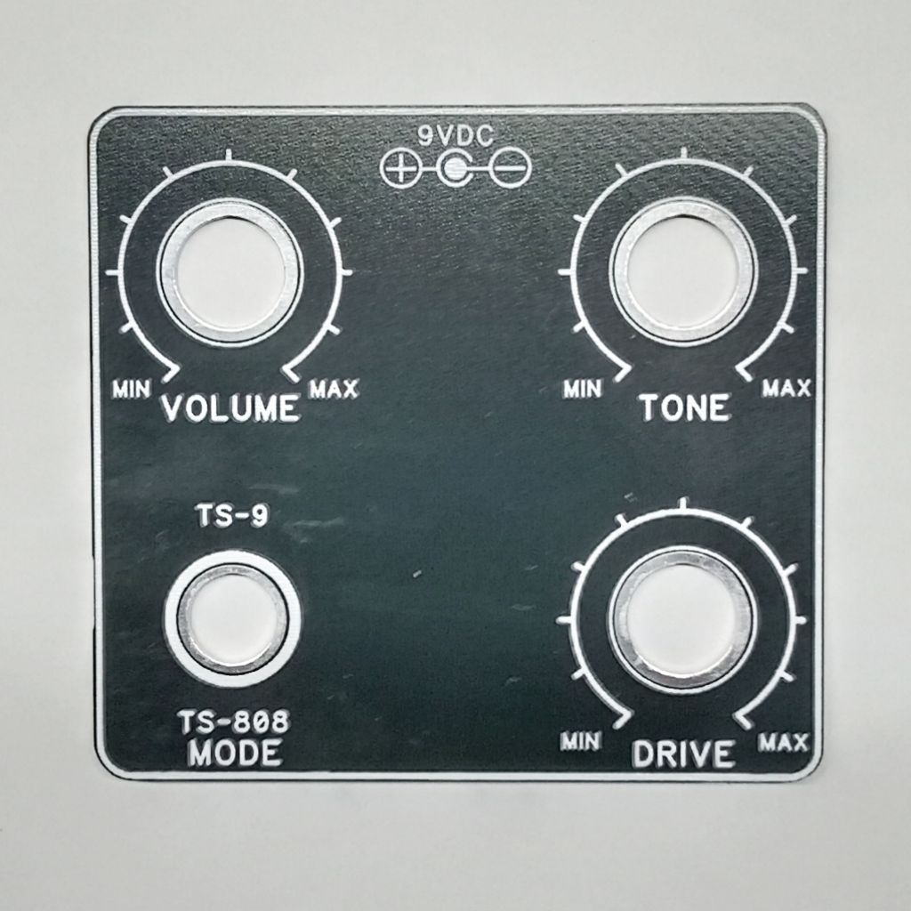 T-Audio Faceplate สําหรับ PCBFX-010 (บน Ibanez Tube Screamer TS808 TS9 Overdrive) ไฟเบอร์ FR4