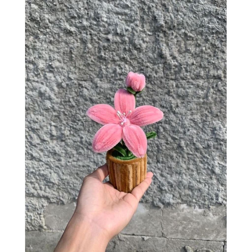 MINI FLOWER POT/MINI FLOWER POT ทําจากลวด FEATHER/LILY FLOWER WIRE POT/LILY FLOWER POT