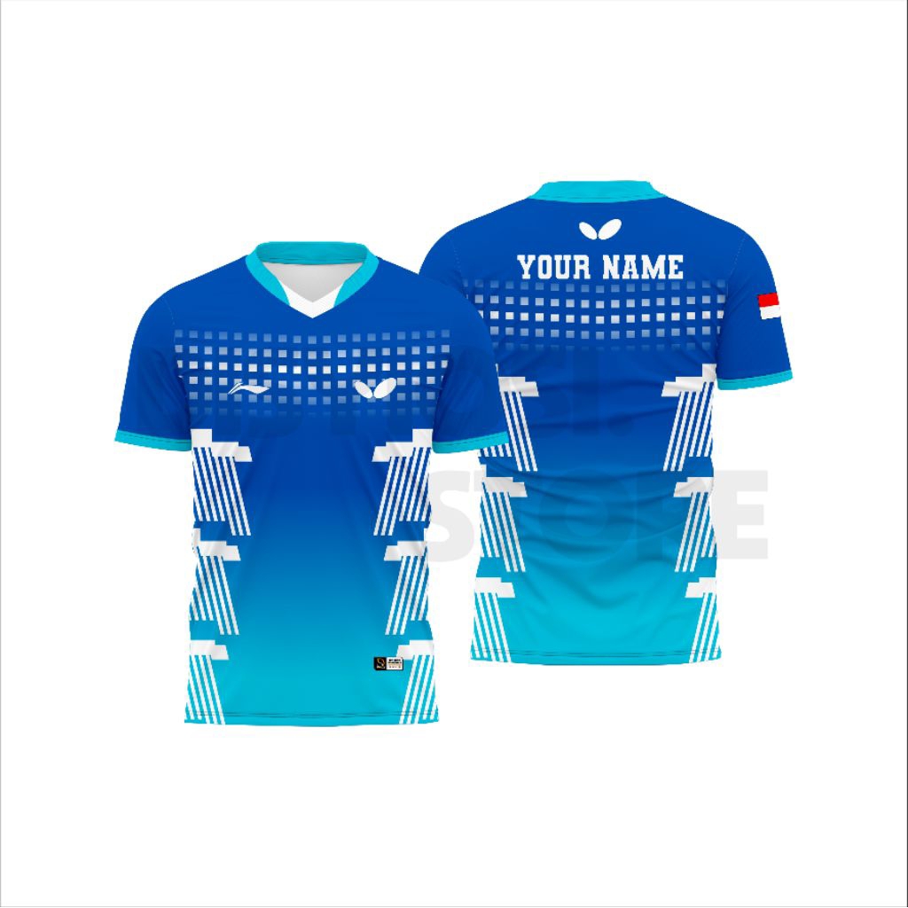 เสื้อยืดกีฬา | JERSEY PINGPONG - 03 | UNISEX FULL PRINT TABLE TENNIS JERSEY FREE CUSTOM (LOGO, NAME,