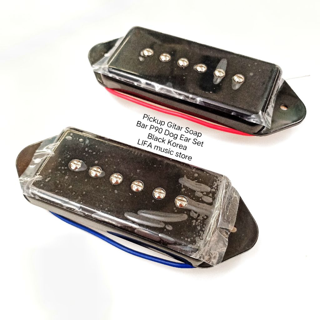 Guitar Pickup Soap Bar P90 ชุดหูสุนัข สีดํา