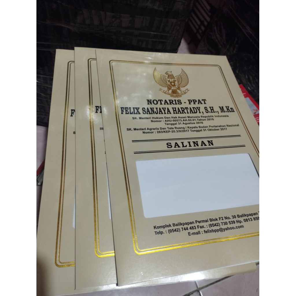 พิเศษ NOTARY & PPAT SALINAN COVER / ฝาครอบ ATTA / ATTA SALINAN KAVER
