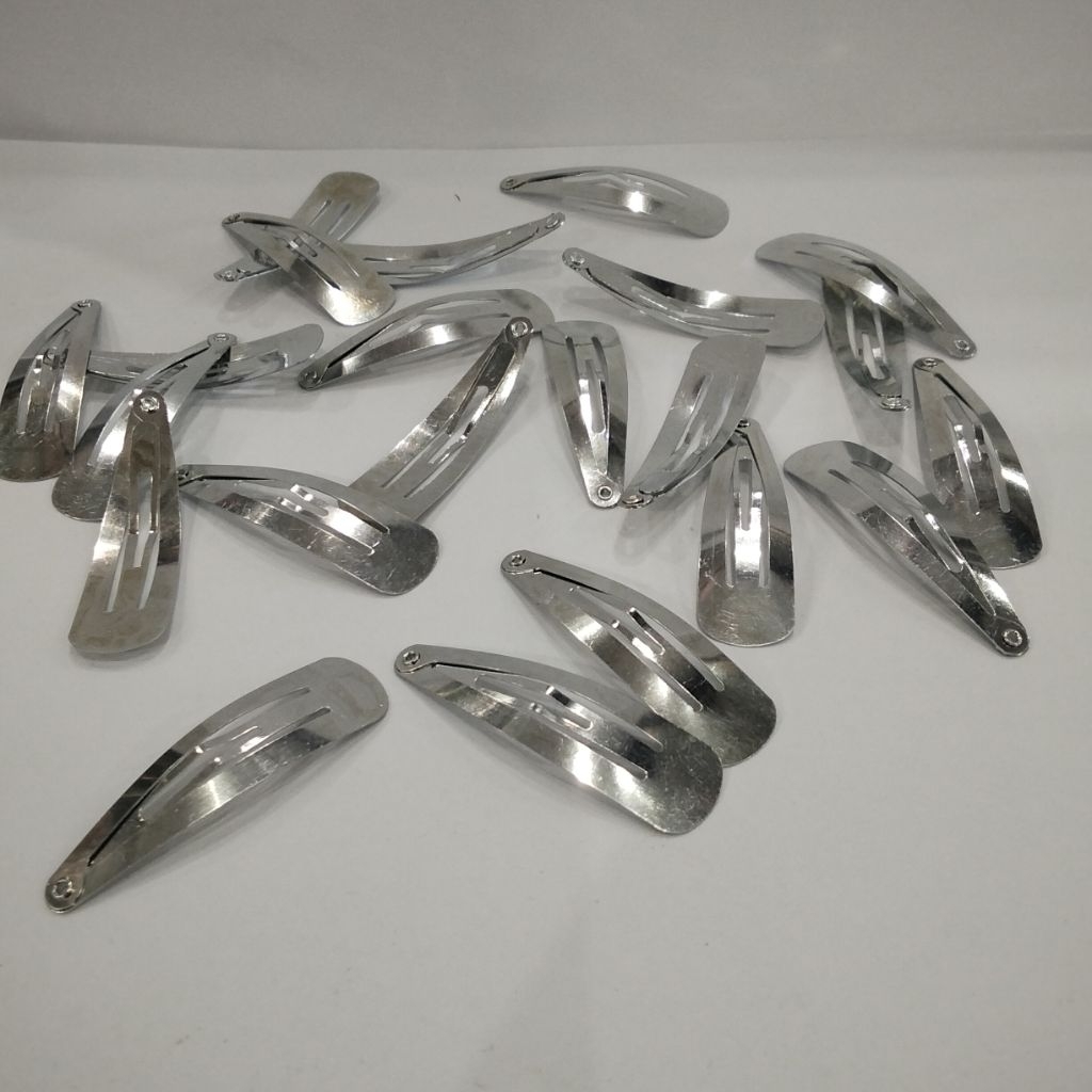 Snap Hairclip/Tit Tok Clip 4.6 ซม. นิกเกิลธรรมดา (100 ชิ้น)