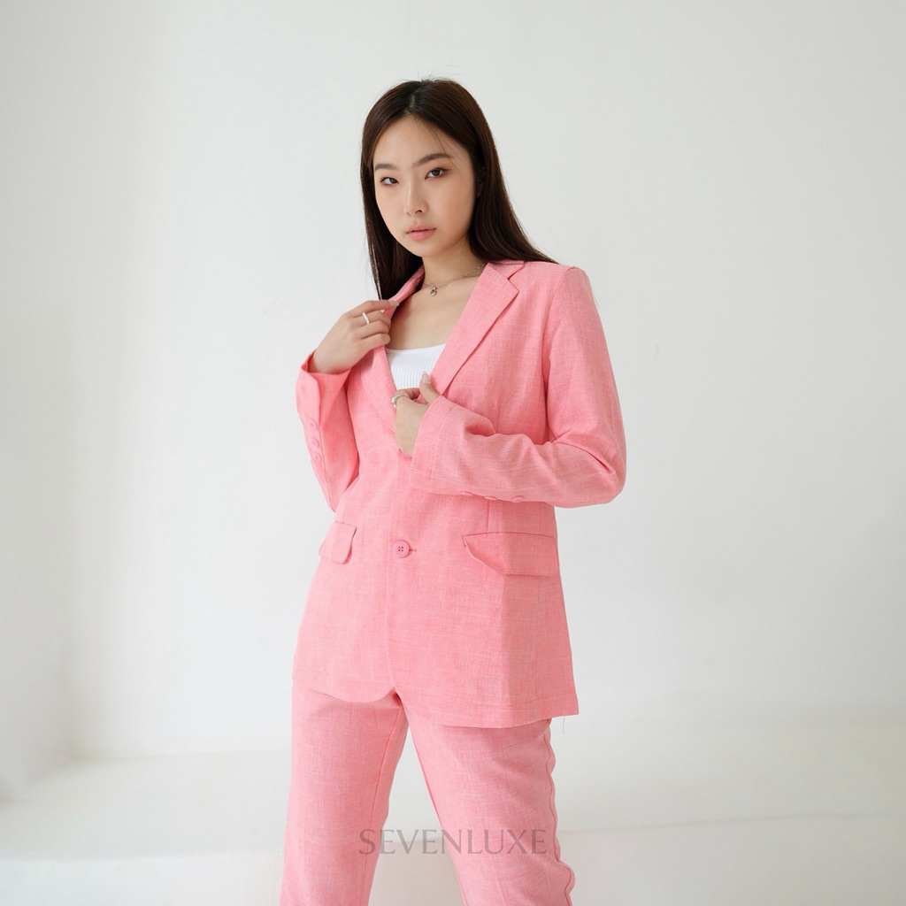 SEVENLUXE Carla Blazer Set / Premium Blazer สําหรับผู้หญิง - สีชมพู