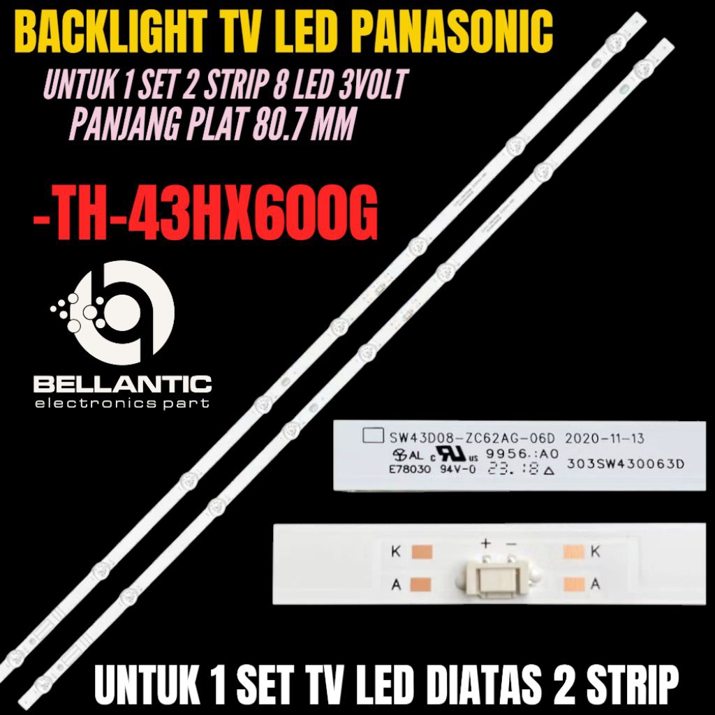 PANASONIC 43 นิ้ว LED TV BACKLIGHT TH-43HX600G PANASONIC ไฟ LED TV BACKLIGHT