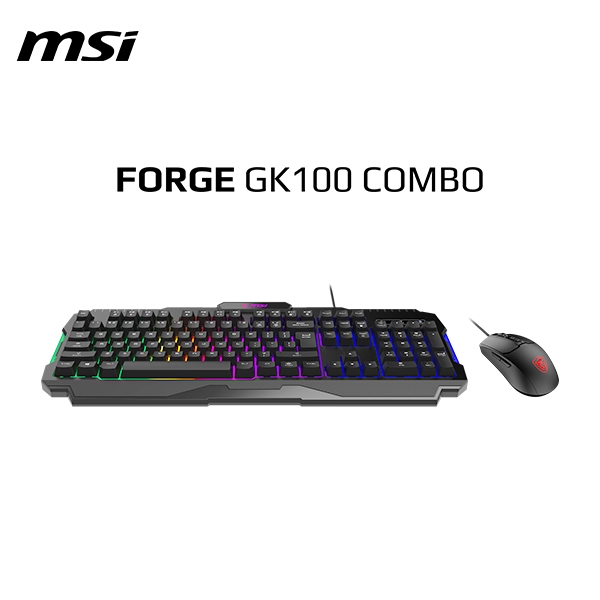 MSI Forge GK100 Combo Membrane Gaming Keyboard + เมาส์ RGB