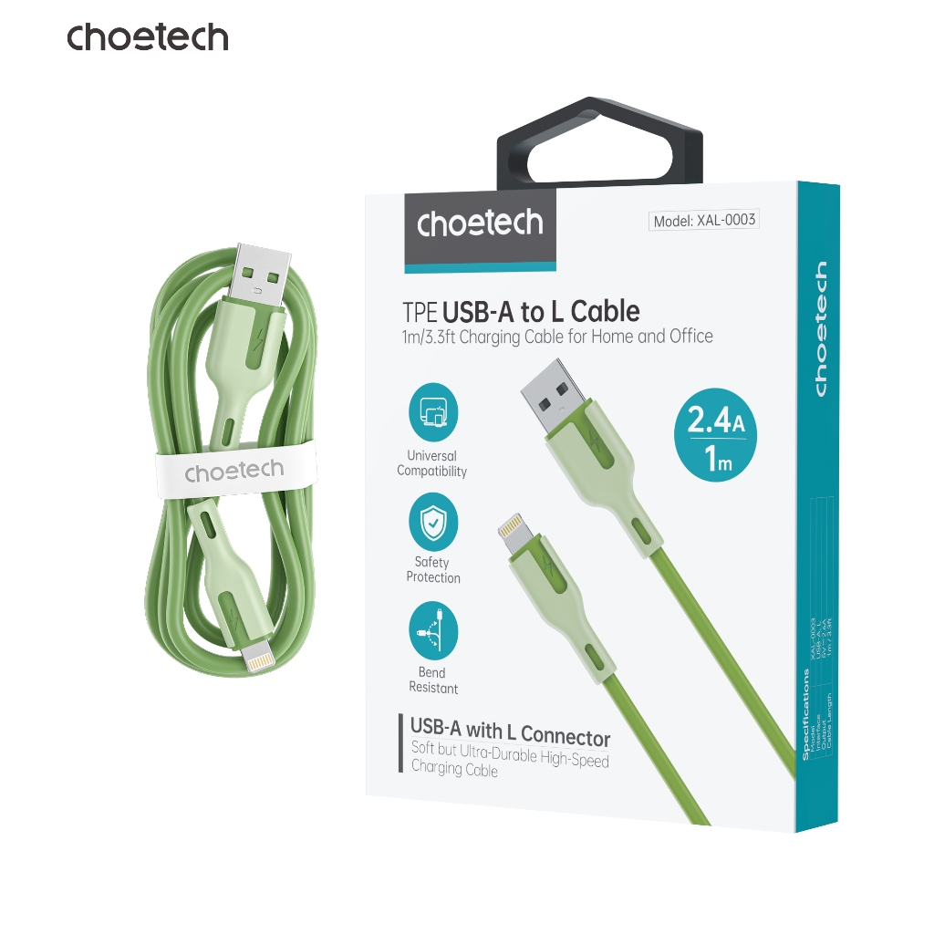 CHOETECH XAL-0003 GR สายสายฟ้า 1 ม. สีเขียว