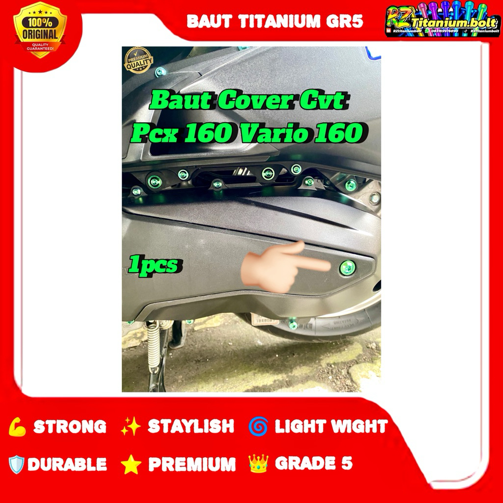 Cvt ฝาครอบ Bolt Pcx160 Vario 160 Titanium Bolt Gr5 Titanium Bolt