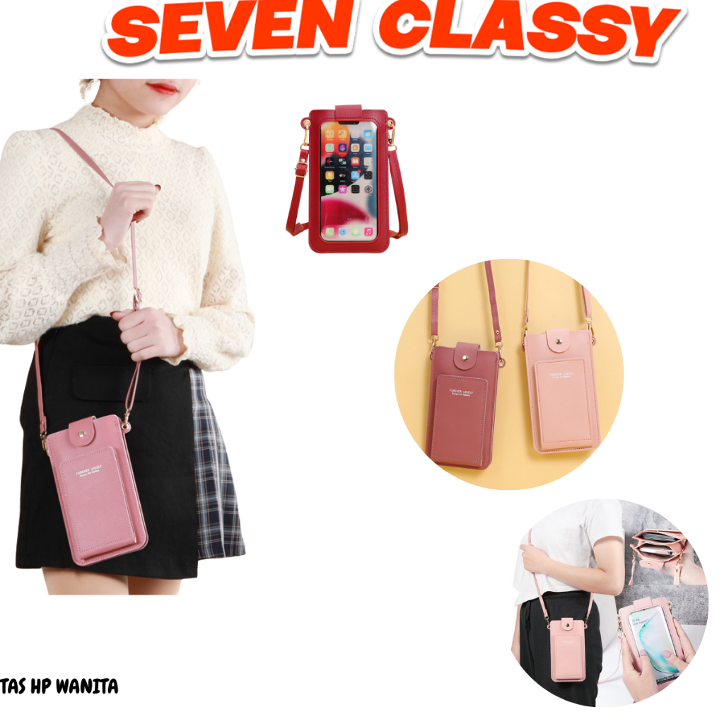 HP SC - กระเป๋าโทรศัพท์ผู้หญิง T Q168 นําเข้าสไตล์เกาหลี TRANSPARENT MULTIFUNCTIONAL SLING BAG