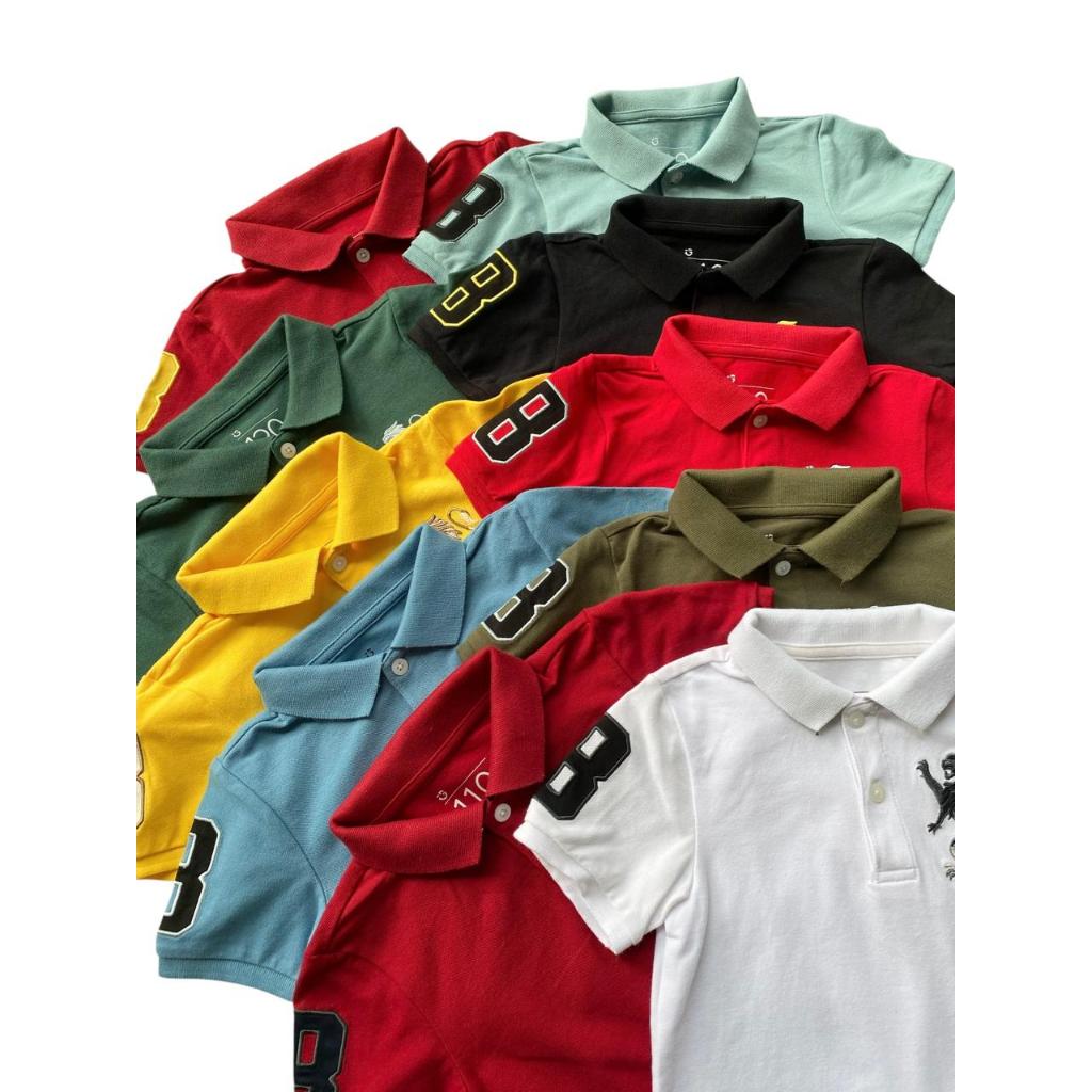 เสื้อโปโลเด็ก GDN เสื้อคอปกจูเนียร์ 3D Lion เย็บปักถักร้อย - 8182