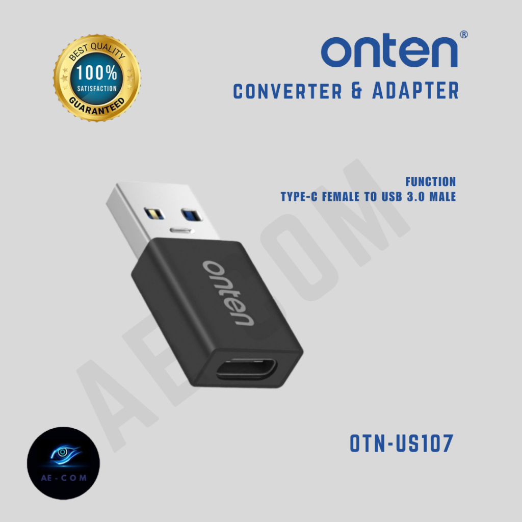 ONTEN TYPE-C Female to USB 3.0 Male/Adapter/Black-US107