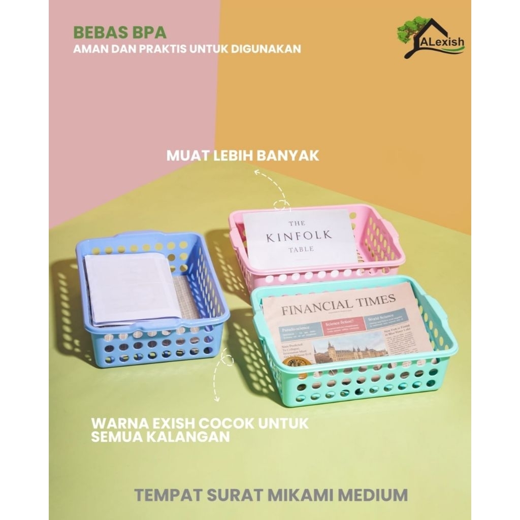 Mikami Alexis Medium Letter Holder/ Alexis ตะกร้าพลาสติกอเนกประสงค์