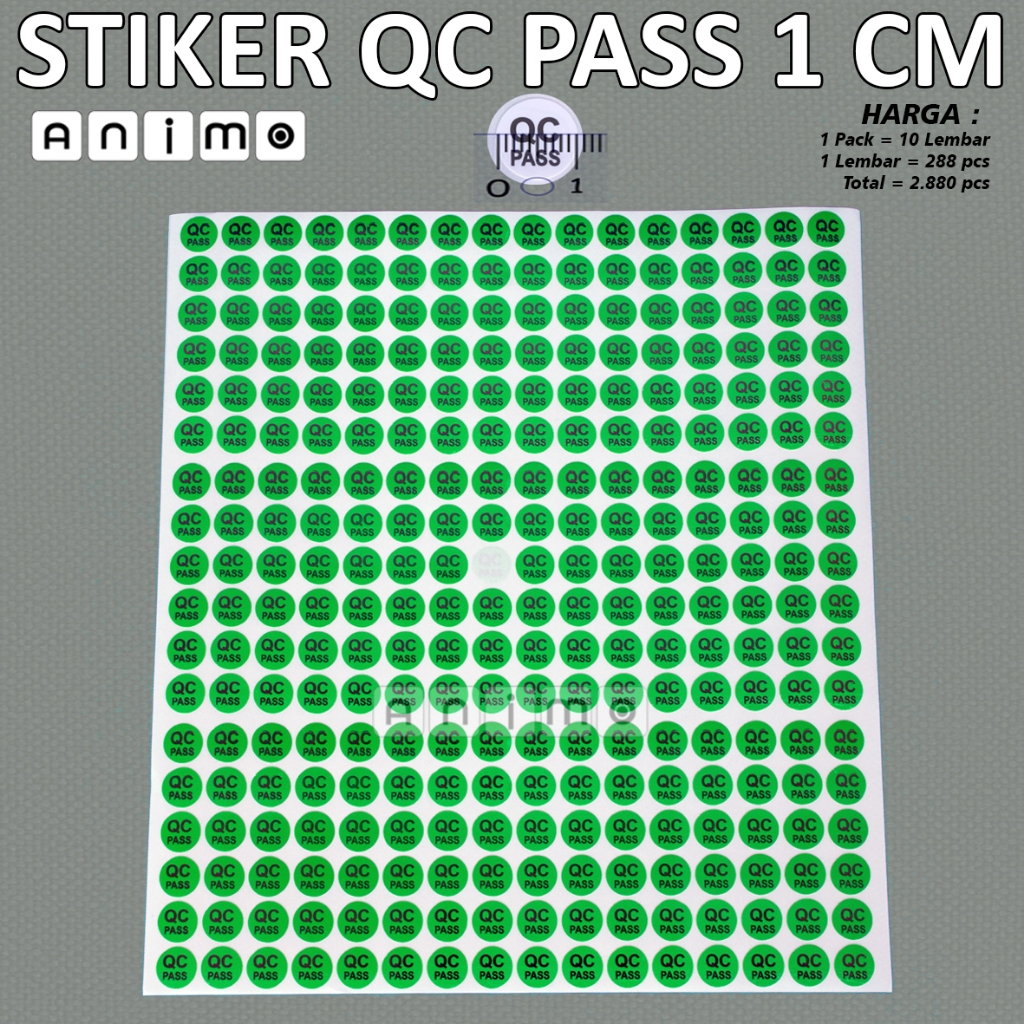 QC PASS ROUND STICKER 1 CM - QC pass 10 mm - QC PASS ขนาด 1 ซม.
