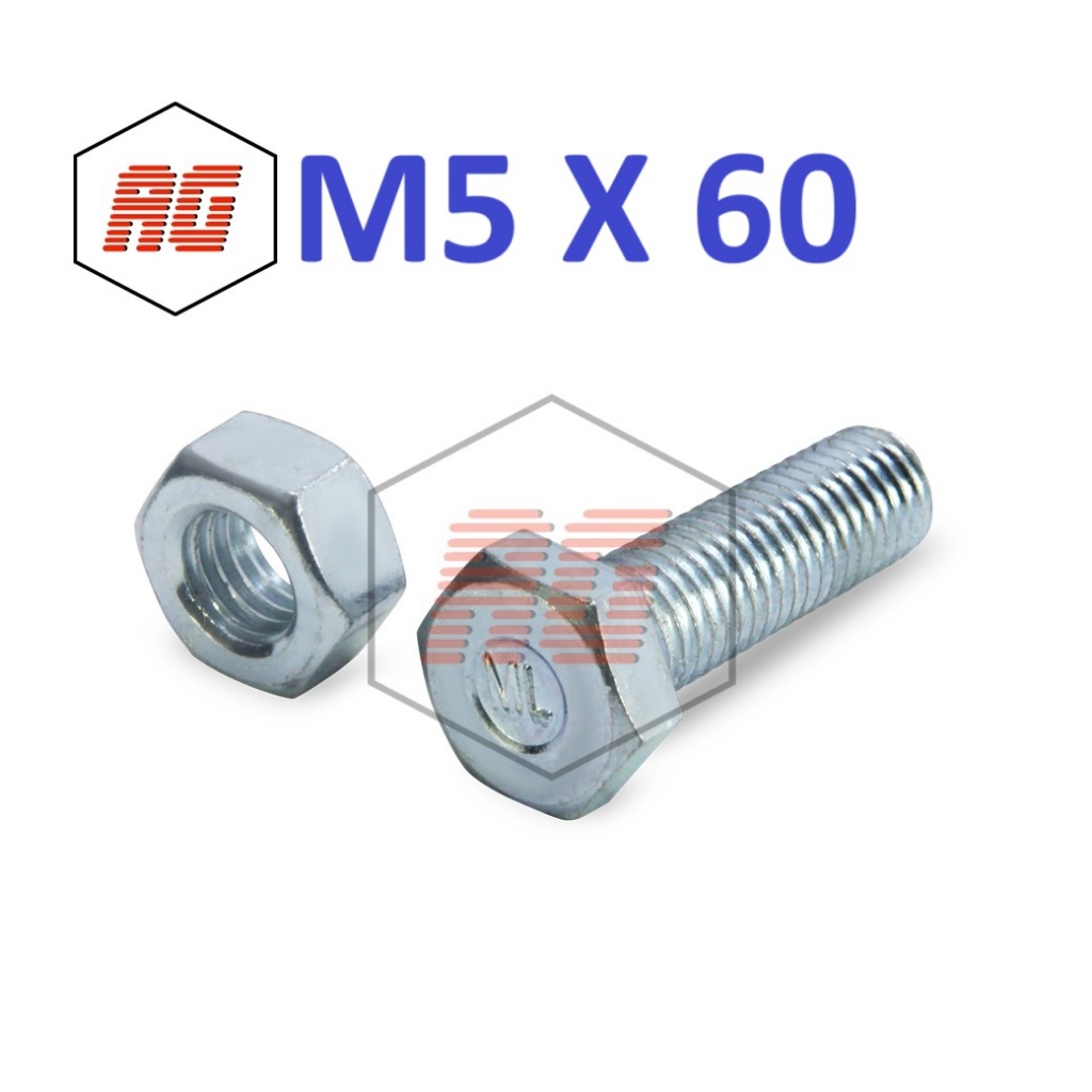 สายฟ้าขาว HEX NUT M5 X 60