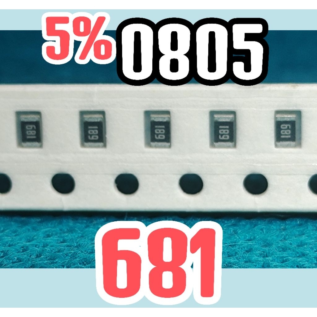 10 ชิ้น ตัวต้านทานชิป smd 681 680R 5% ขนาด 2012 0805 680 โอห์ม 680ohm