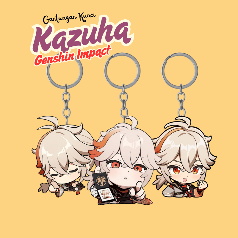 พวงกุญแจ GANTUNGAN Kazuha Genshin Impact | พรีเมี่ยมเลเซอร์ตัด 2 ด้าน ยูวี พวงกุญแจอะคริลิค | พวงกุญ