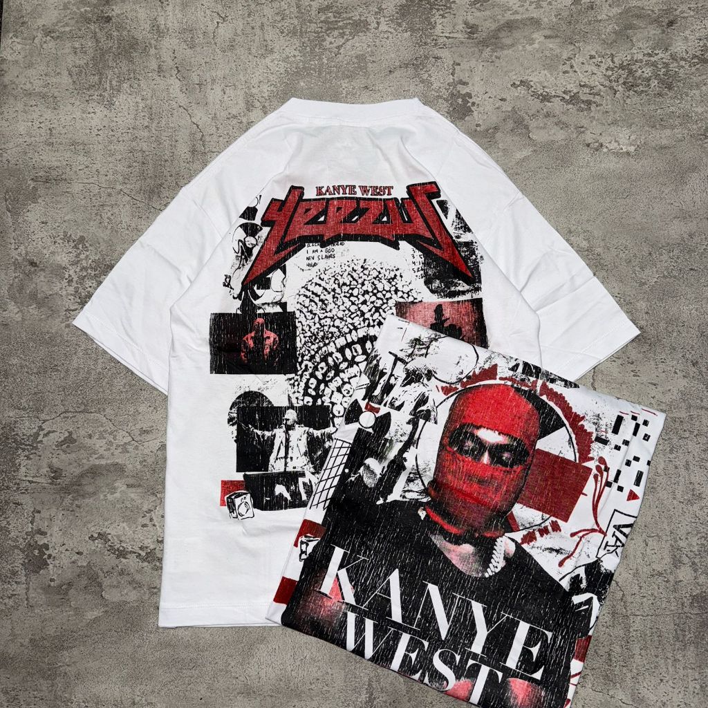 เสื้อยืด Kanye West Oversize P&B - เสื้อยืดวินเทจ Kanye West Oversize White 20s