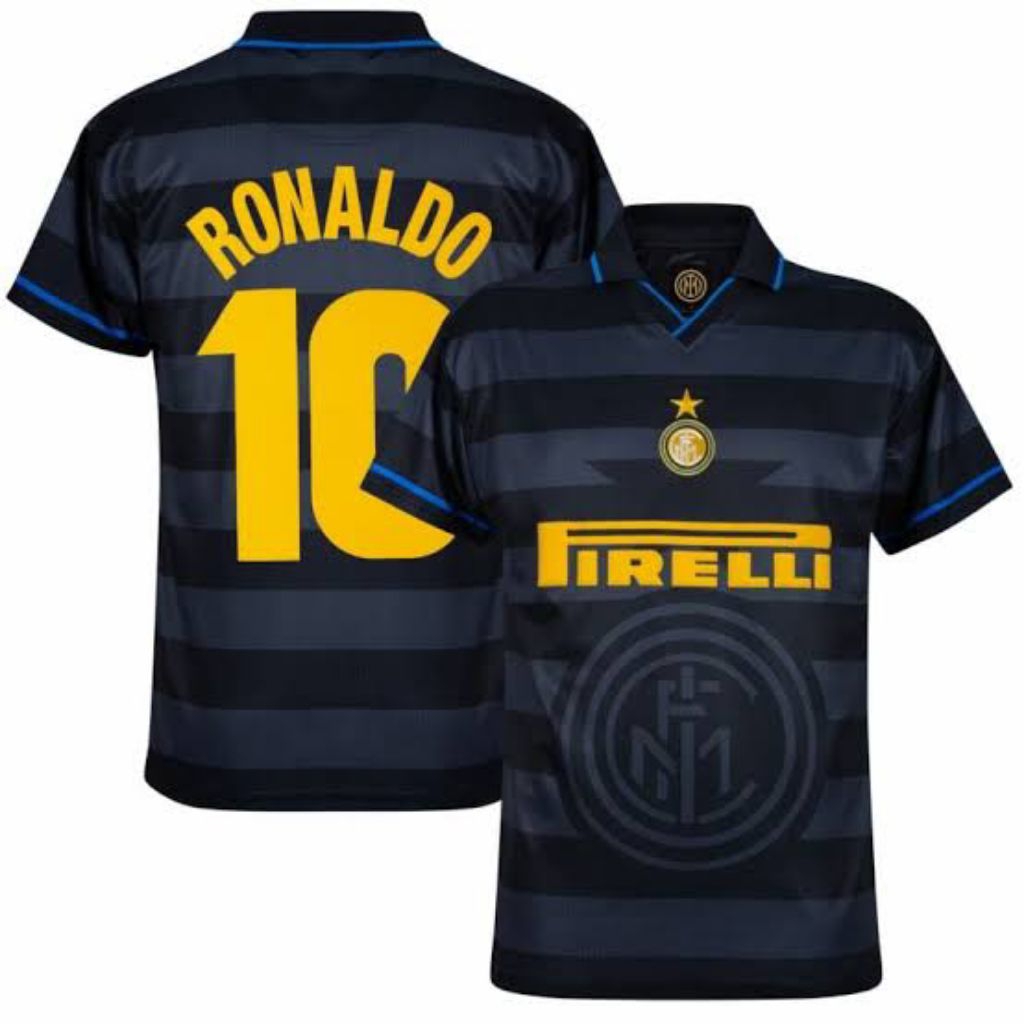 INTER MILAN 1997-1998 ฉบับพิเศษ RONALDO NAZARIO JERSEY ฟรีชื่อและกลับหมายเลข