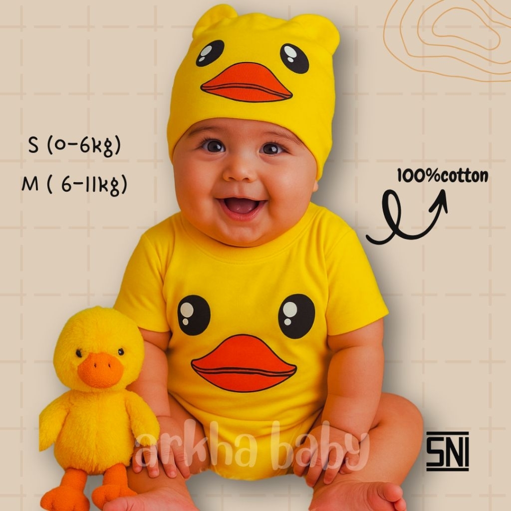 เสื้อผ้าเด็ก JUMPER WITH DUCK MOTIF / BABY COSTUME / BABY DUCK JUMPSUIT