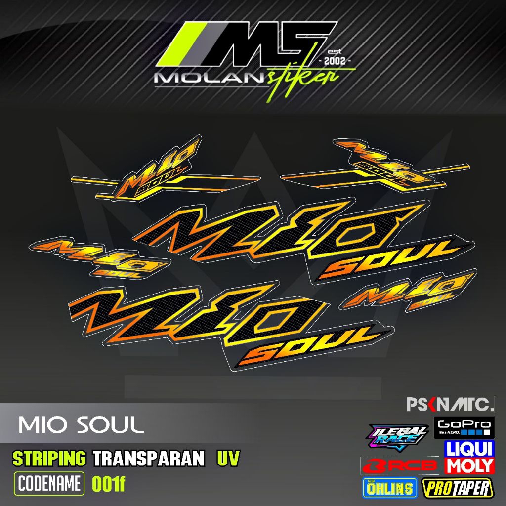 Decal สติกเกอร์ Striping Variation โปร่งใส Uv Mio Soul คาร์บูเรเตอร์ 2006-2012 Mio Soul 115 Mio Soul