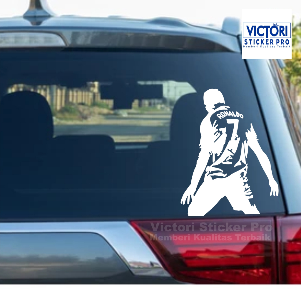 สติ๊กเกอร์ตัด Cristiano Ronaldo Selebration Cool Car Sticker Silhouette Cr7 สติ๊กเกอร์ติดรถยนต์คุณภา