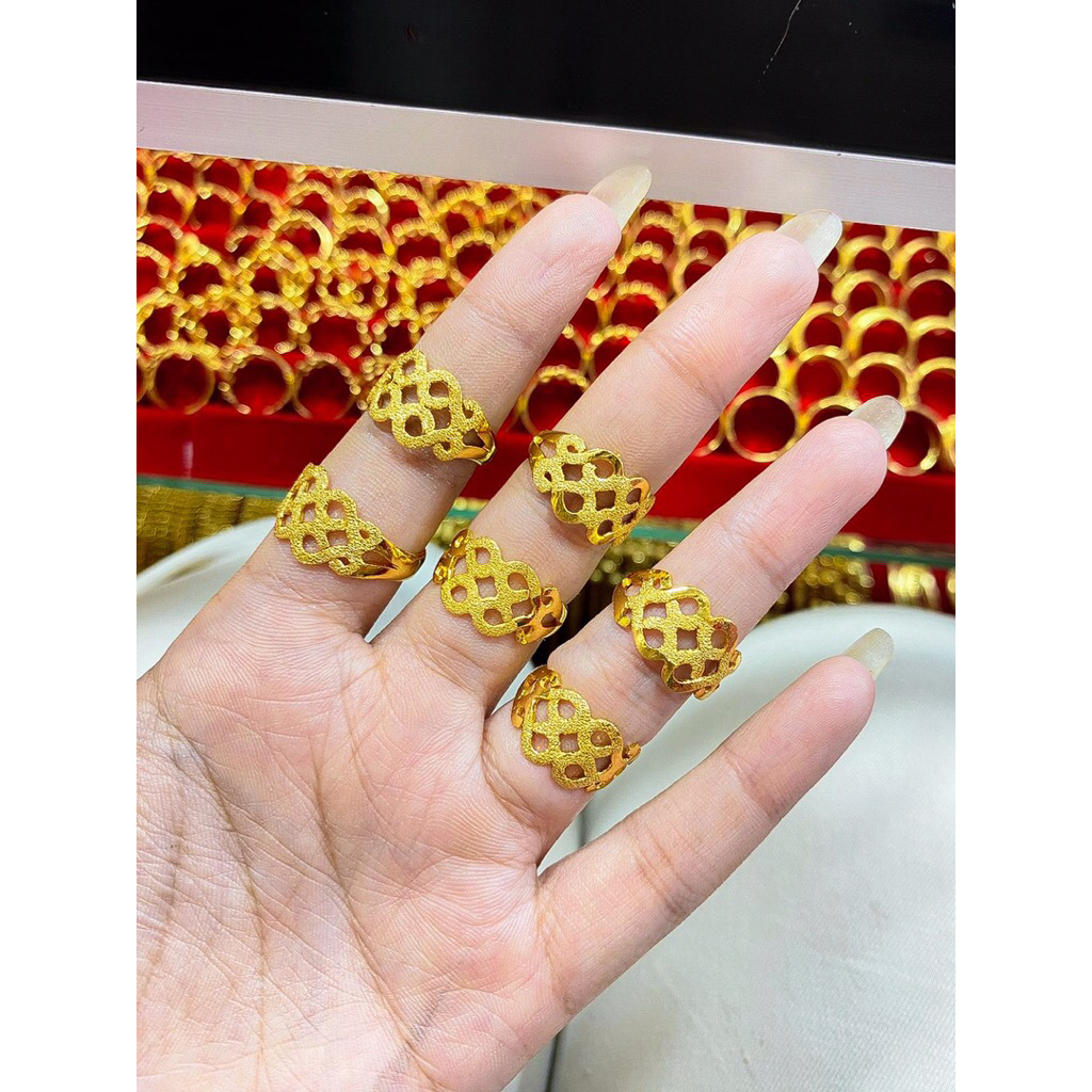 REPLIKA 88 Ring 24krt Gold Plated Crum Light Gold 6 กรัม แหวนผู้หญิง Replica Gold Premium