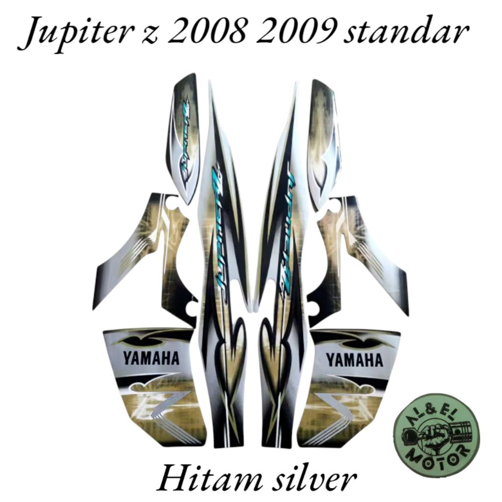 สติ๊กเกอร์ STRIPING LES LIS POLET BODY PLATE YAMAHA JUPITER Z STANDARD 300/2009 BLACK SILVER