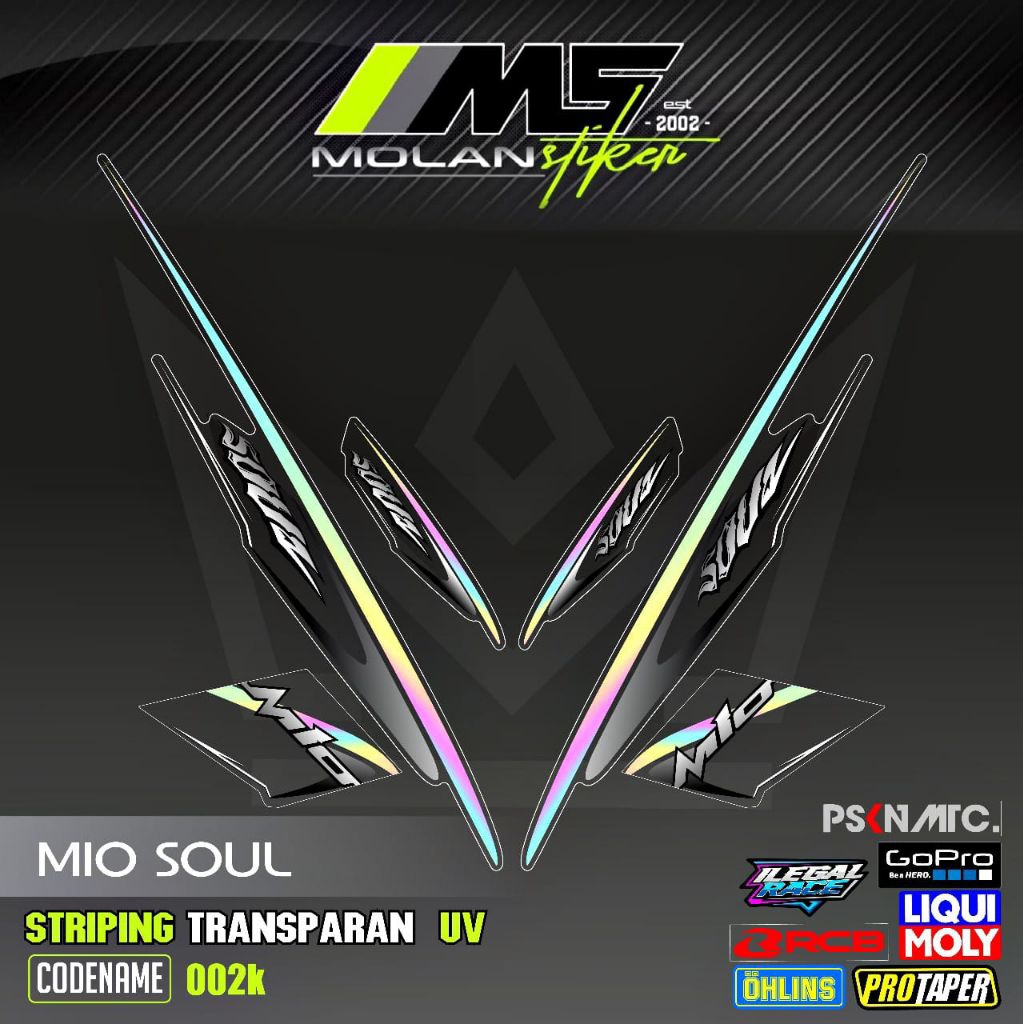 Decal สติกเกอร์ Striping Variation โปร่งใส Uv Mio Soul คาร์บูเรเตอร์ 2006-2012 Mio Soul 115 Mio Soul