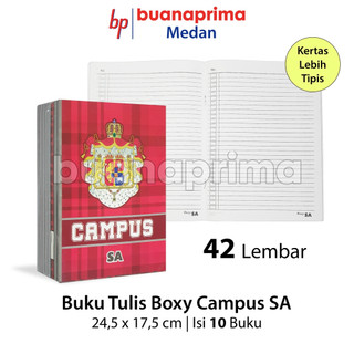 Buku Tulis PANJANG SA CAMPUS 42 Lembar 1 Pack isi 10 Buku Boxy Notebook Sekolah B5