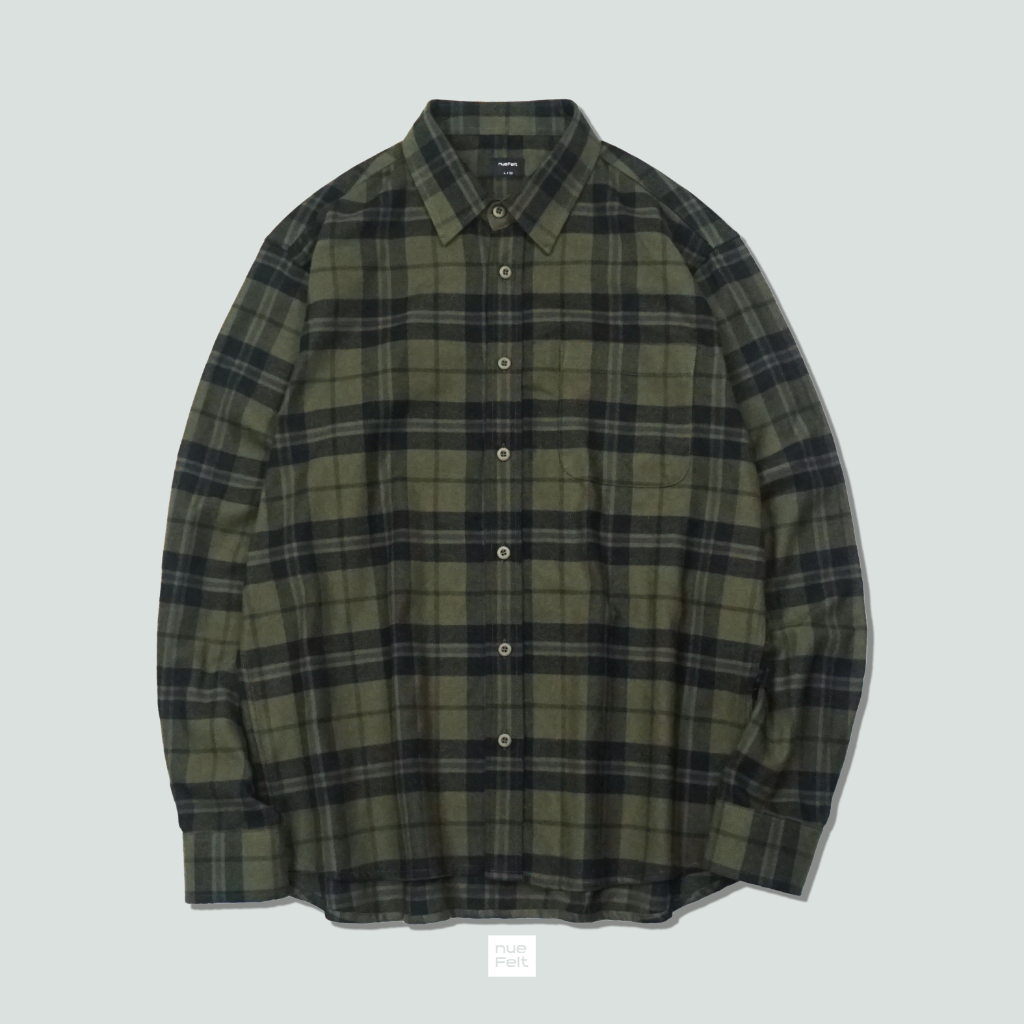 KEMEJA NUEFELT เสื้อเชิ้ตผ้าสักหลาดแขนยาวผู้ชาย Sakai