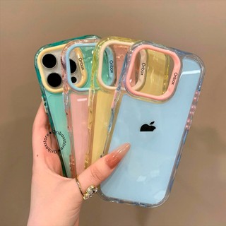 ORIBOX - Berlogo 2 In 1 Colors Macaron Case Iphone - Softcase/ Case Hp Compatible For Iphone 11 12 13 14 15 16 17 17AIR Pro Plus Promax  Pastel Case Full Cover Casing Pelindung Handphone RCI596