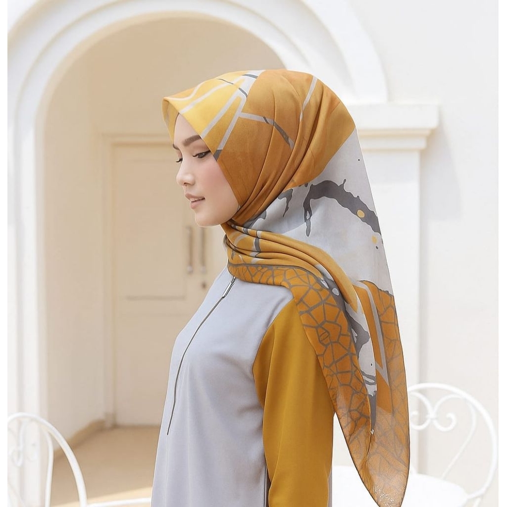 มัสตาร์ด / PREMIUM VOAL HIJAB / WHOLESALE HIJAB / SQUARE HIJAB / PREMIUM VOAL MOTIF