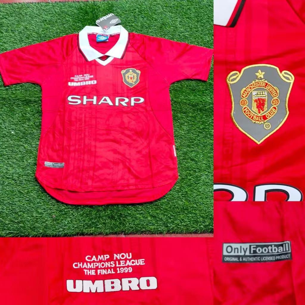 JERSEY RETRO VINTAGE MEN.U HOME FINAL CAMP NOU 1999 เกรด AAA CLASSIC