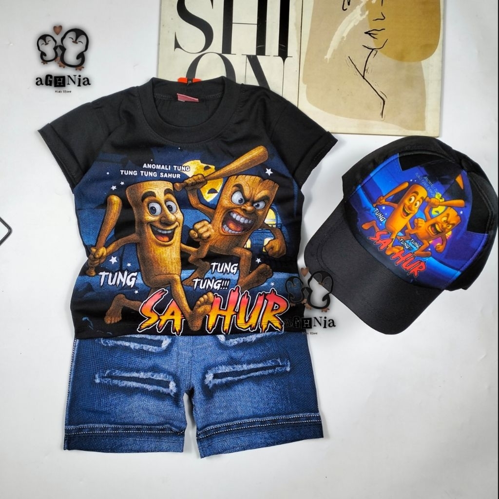 Anomali Tung Tung Sahur เสื้อผ้าสําหรับเด็กชายและเด็กหญิง Anomali Tung Sahur AGHNIA KIDS