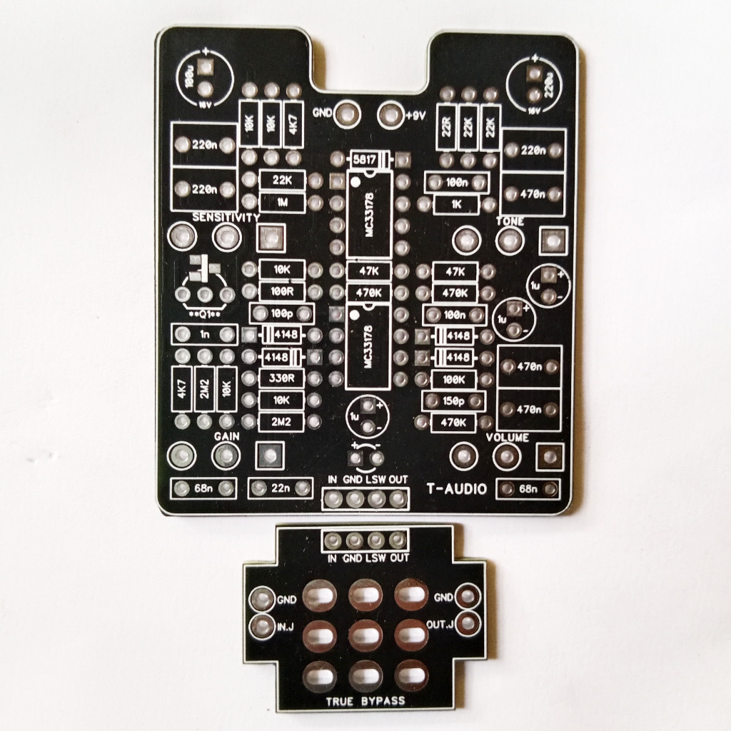 T-Audio PCBFX-347 จาก Marshall JCM800 JCM 800 Overdrive เหยียบกีตาร์ DIY PCB 1590B MC33178 2SK208 J2
