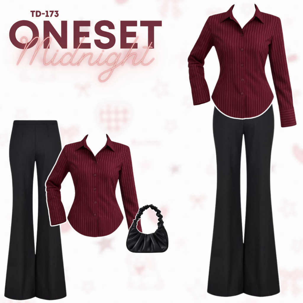 KEMEJA Onniwear - ชุดเดียวสําหรับผู้หญิง สไตล์เกาหลี อินเทรนด์ มาพร้อม [เสื้อแขนยาว + กางเกง Cutbray