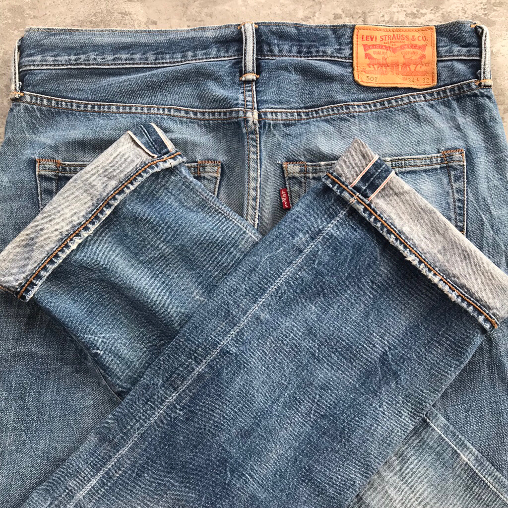 กางเกงยีนส์ 501 กางเกงยีนส์ Selvedge sz 34/35