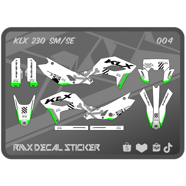 STABILO HIJAU MERAH KLX 230 SM FULLBODY STICKER (004) KAWASAKI LX S SE DECAL STICKER 2024 2025 2026 