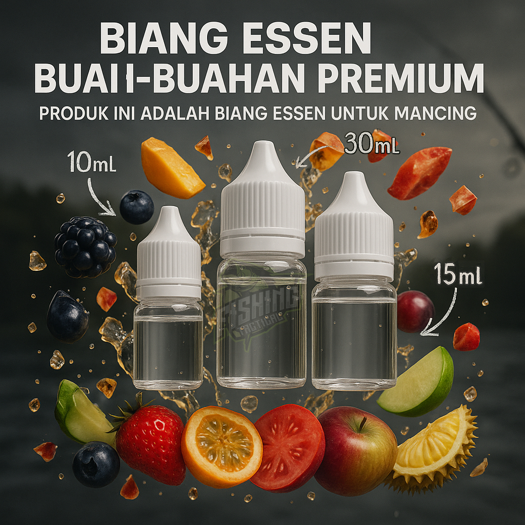 เหยื่อตกปลา ESSEN FISHING 15ML PURE PREMIUM FRUIT AROMA SHARP AROMA สําหรับปลาทั้งหมด