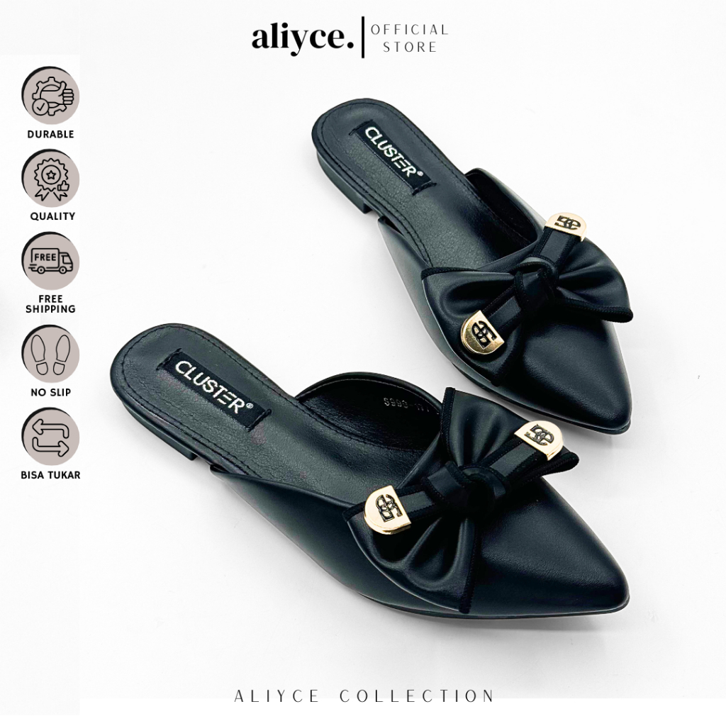 ALAYCE - WOMENS SLIP-ON RIBBON MULES - CUTE RIBBON SLIP-ON MULES