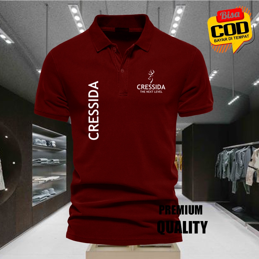 เสื้อโปโล / เสื้อยืดคอปก CSD KIRKA TEXT WHITE Premium Polo POLYSTER วัสดุแขนสั้น / เสื้อผ้าผู้ชายและ
