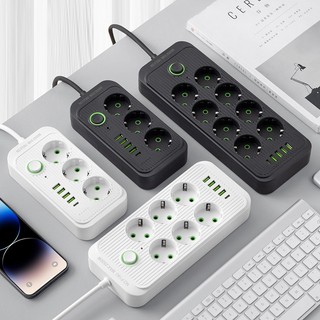 Stop Kontak Premium Tahan Api Multifungsi 3 - 10 Plug Wireless USB Type C 10A 250V 2500W 2.1A