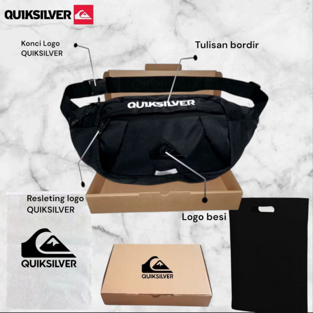 Quicksilver Waistbag Quicksilver Bag Quicksilver Sling Bag โลโก้เหล็ก