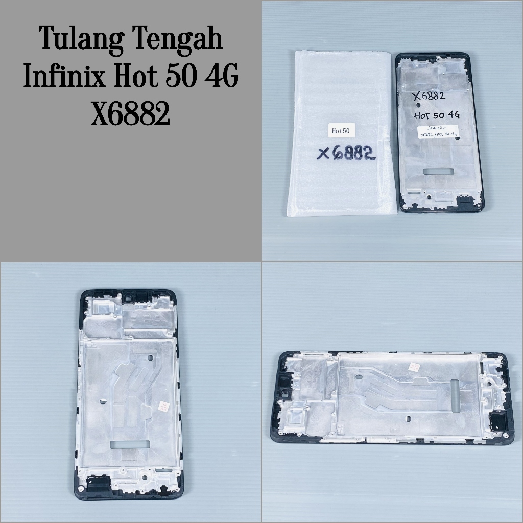 กระดูกกลาง Infinix X6882 Hot 50 4G Infinix X6881 Hot 50 Pro ขาตั้งกรอบ Lcd