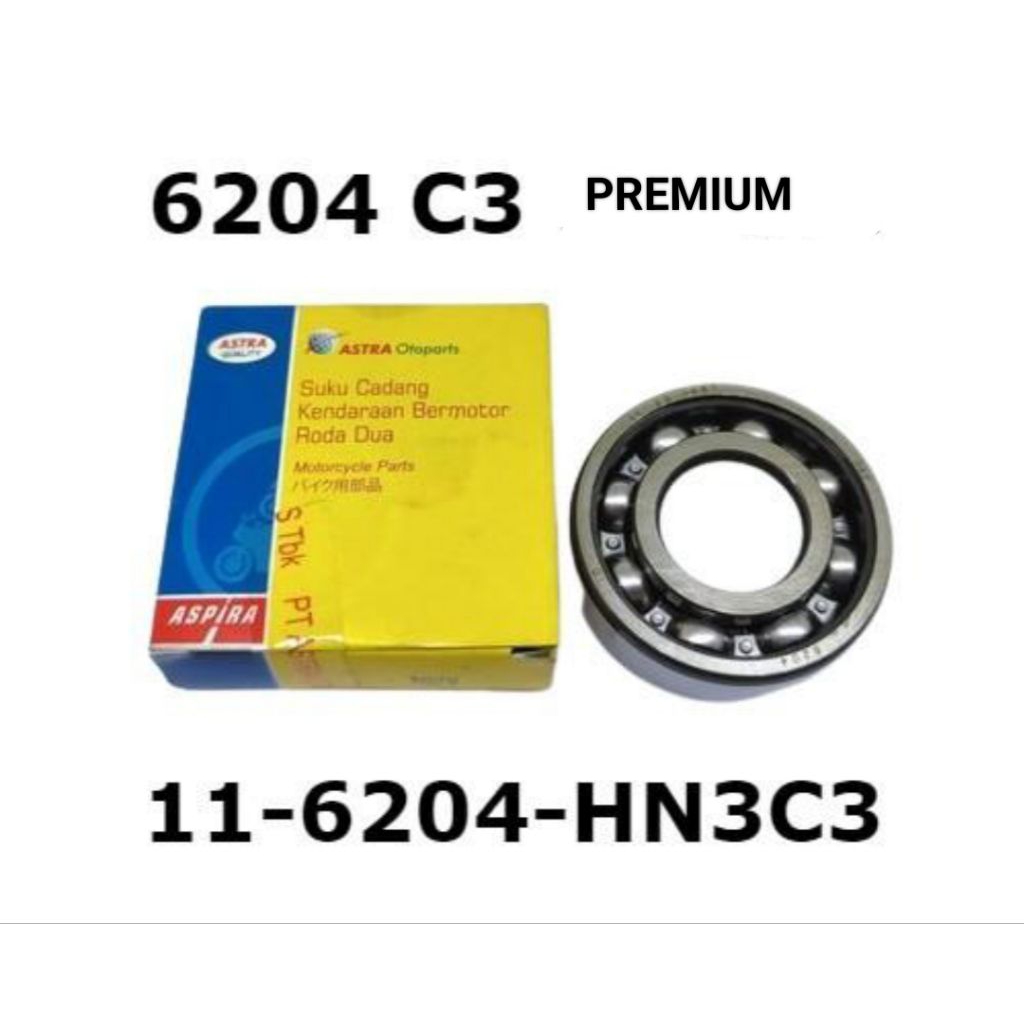 แบริ่ง As Pully 6204-HN3C3 Aspira SKF เดิม