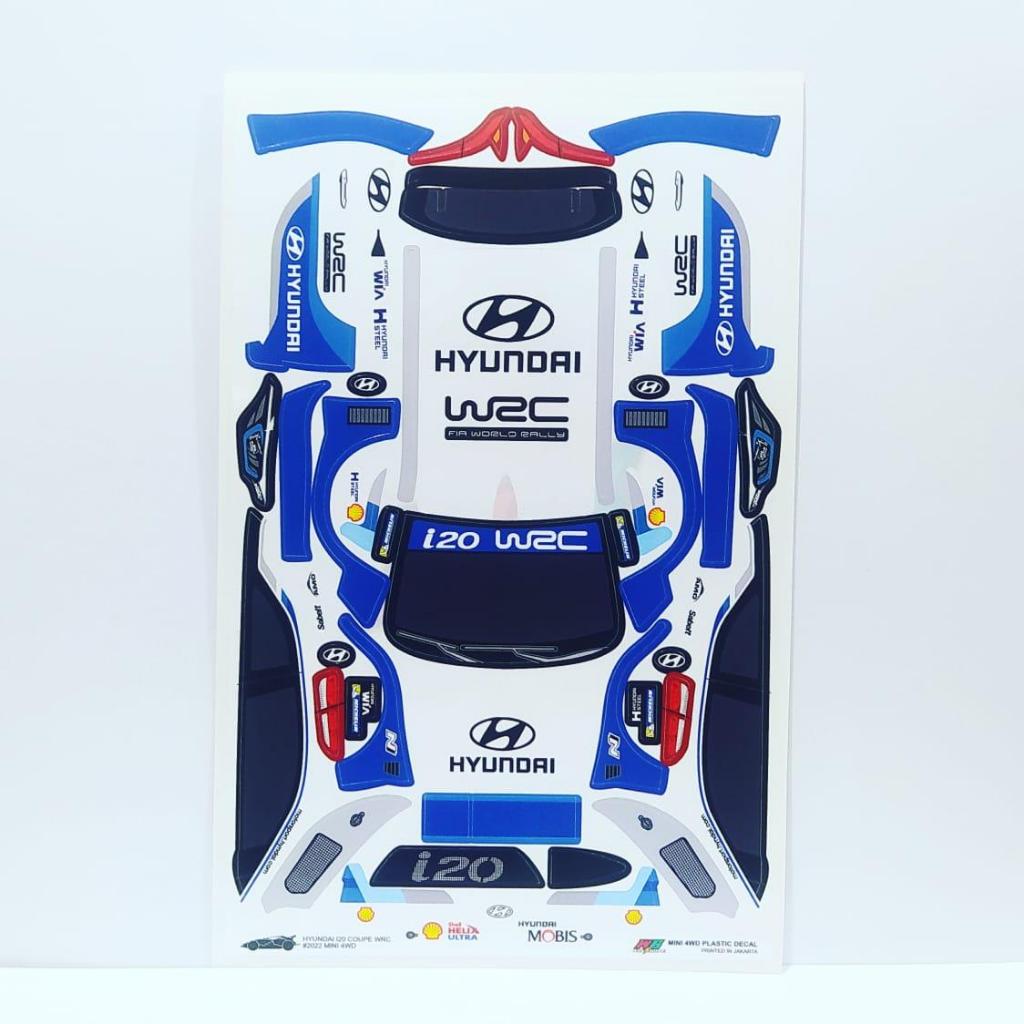 สติ๊กเกอร์ Hyundai 120 WRC - ตัวเครื่องสีขาวผสมสีน้ําเงิน - Vinnyl Lam. โดฟท์