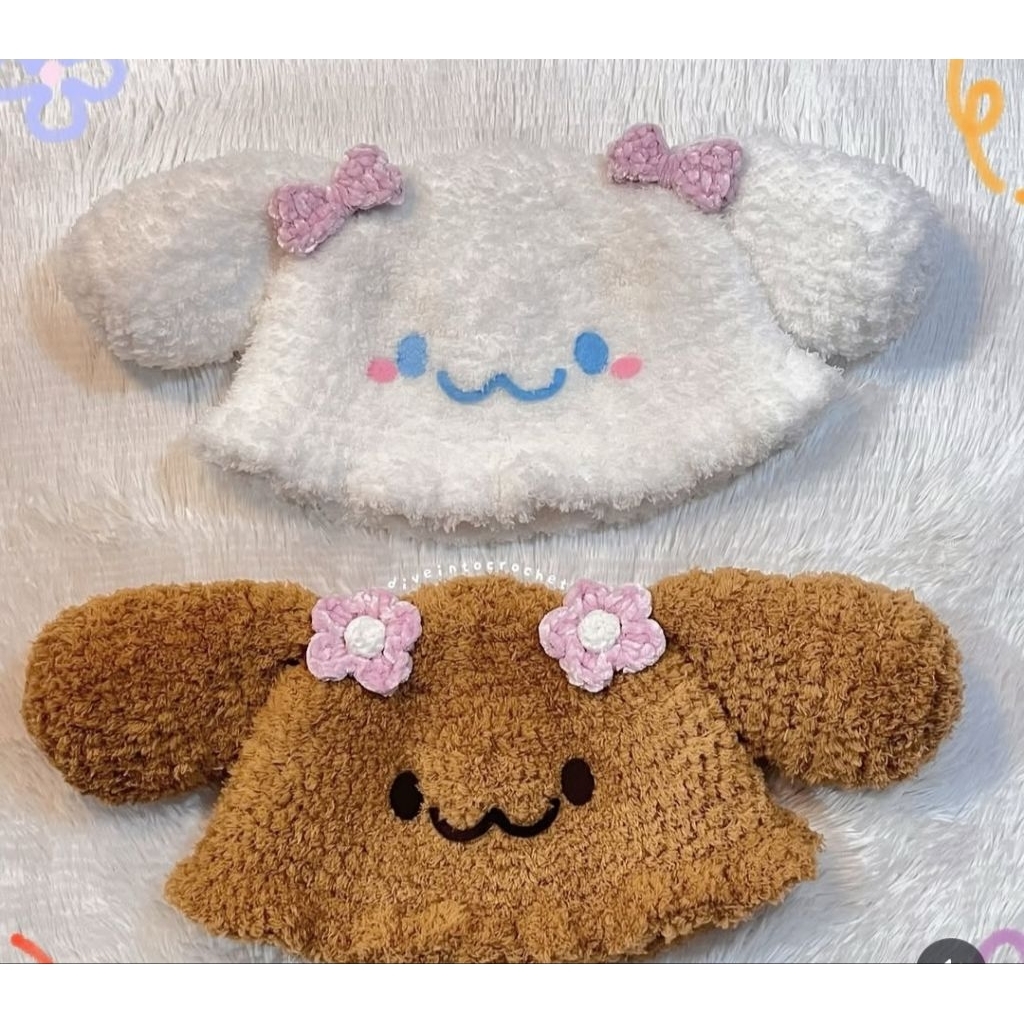 HANDMADE MOCHA SANRIO BEANIE HAT/CINNAMOROLL GIRLFRIEND/MOKA SANRIO HAT/CINNAMOANGELS/SANRIO HAT